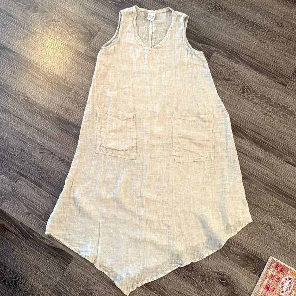 Match Point One Size Linen Dress - Picture 1 of 5